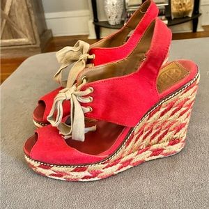 Tory Burch red wedge - perfect for July 4th